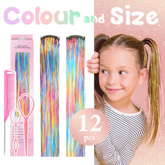 Rootoo Hair Tinsel Clip-In holographic glitter enhances festive hair accents.