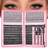 Rootoo Lash Clusters Kit dense 80D-100D for dramatic volume without heaviness.