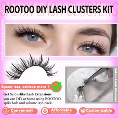 Rootoo Lash Clusters Kit easy-application suitable for beginners to save time.