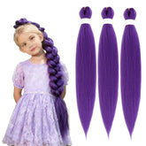 Rootoo purple braiding hair 26-inch texture close-up showing soft, fluffy yaki look.