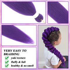 Rootoo purple braiding hair long braids style showcase.