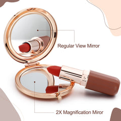 Roowest compact mirror 2x magnification side for detailed makeup checks
