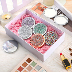 Roowest inspirational compact mirror with 2x magnification for precise makeup checks on the go.