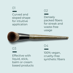 Rose and Ben Beauty C42 cruelty-free vegan brush with reliable performance