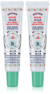 Rosebud Perfume Minted Rose lip balm tube two-pack with peppermint cooling scent.
