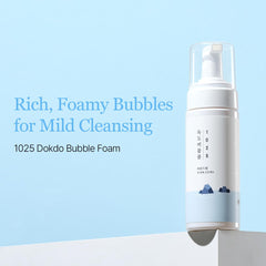 ROUND LAB 1025 Dokdo foam application lather closeup showing airy texture