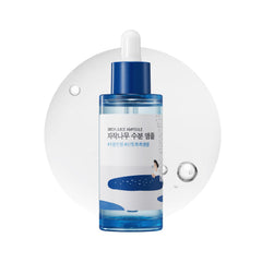 ROUND LAB Birch Juice Ampoule bottle closeup showing hydrating boost for sensitive skin.