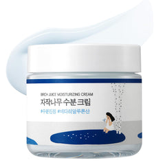 ROUND LAB Birch Juice Cream jar demonstrates rich hydration for calm, balanced skin.