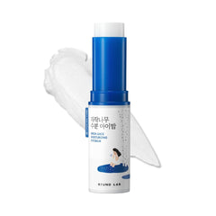 ROUND LAB Birch Juice Icy Cooling Eye Stick packaging highlighting portable hydration for travel days.