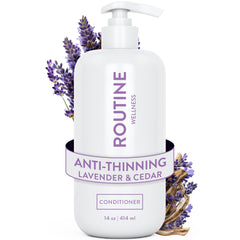 Routine Wellness Anti-Thinning Deep Conditioner bottle front highlights biotin-rich formula for stronger strands