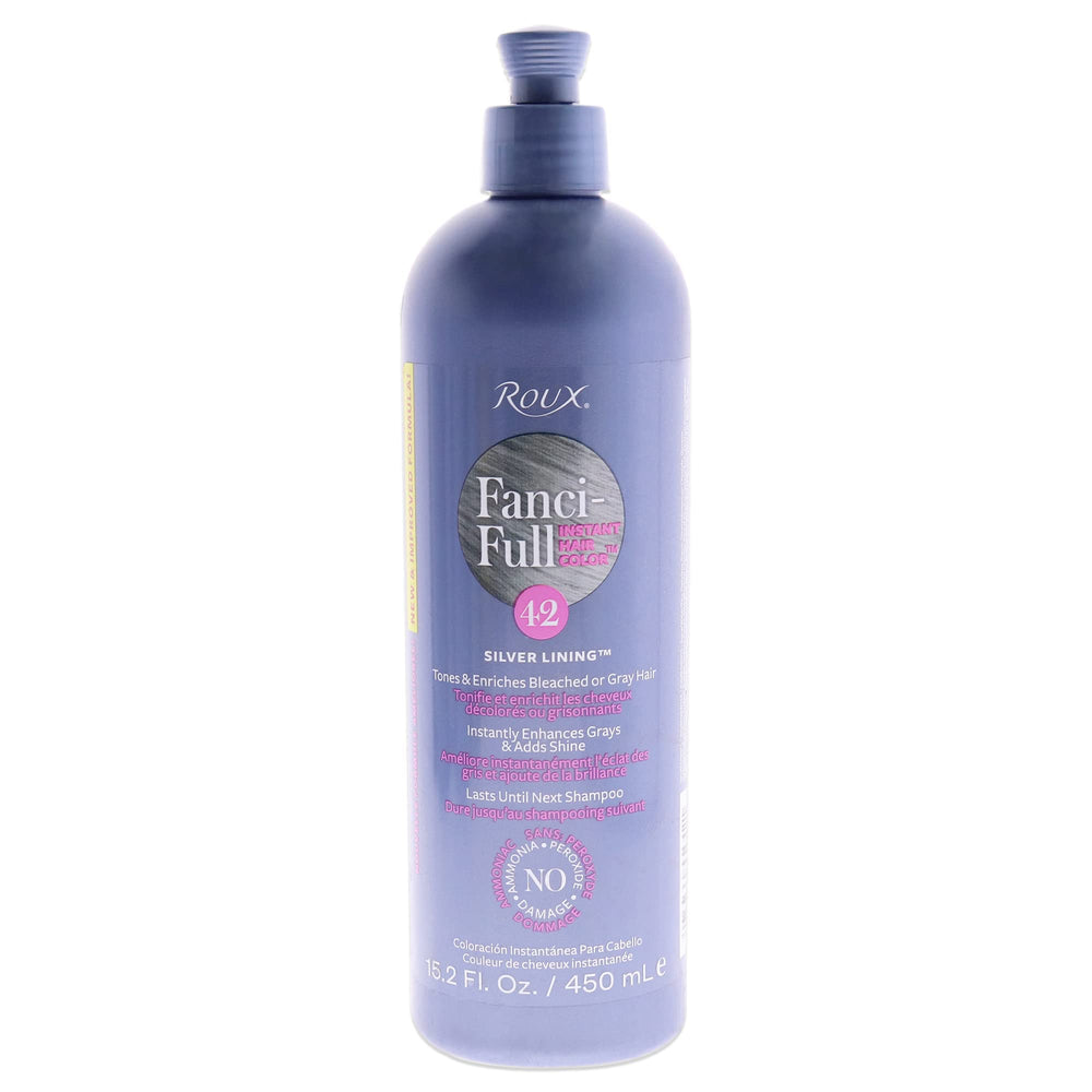 Roux Fanci-Full Silver Lining bottle shows instant gray coverage for refreshed look