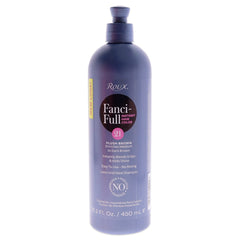 Roux Fanci-Full Rinse Plush Brown bottle shows rich color deposit in 15.2 oz
