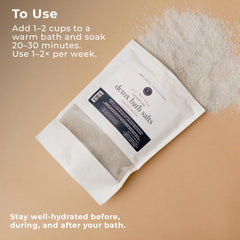 Rowe Casa Organics Detox Bath Salts magnesium salt close-up communicates soothing muscle relief benefits.