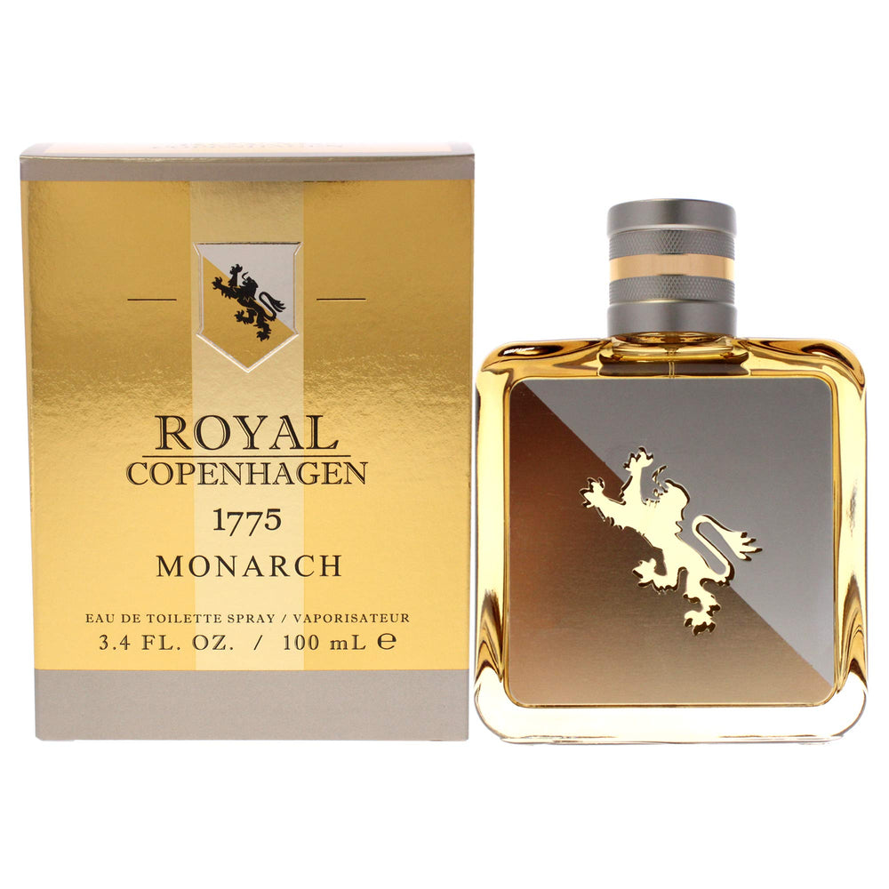 Royal Copenhagen 1775 Monarch Men EDT bottle front view highlights bold masculine design for day wear