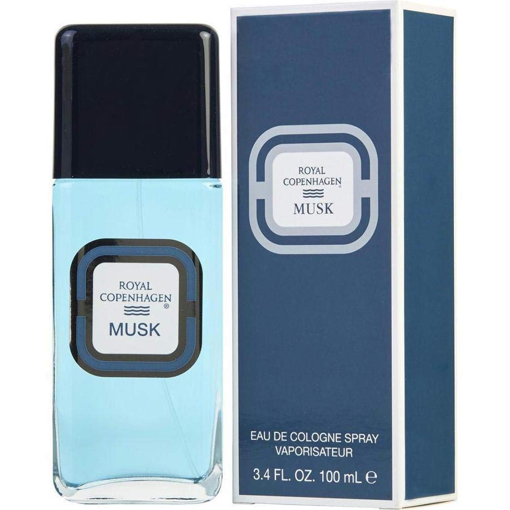 Royal Copenhagen Musk for Men bottle with a subtle oriental fragrance for daily wear.