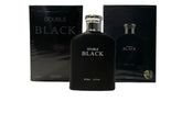 Royal Fragrance Double Black bottle front view emphasizes sleek design for gifting.