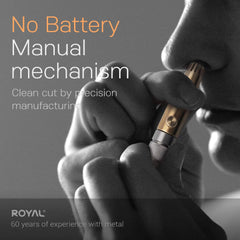 ROYAL Made-in-Korea nose-trimmer with patented mechanism for smooth trimming.
