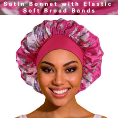 ROYBENS satin bonnet pink pack preserves moisture for braided styles during sleep.