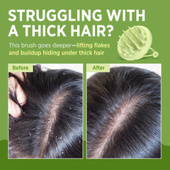 Roycederm brush lathering with shampoo showing improved cleansing benefit