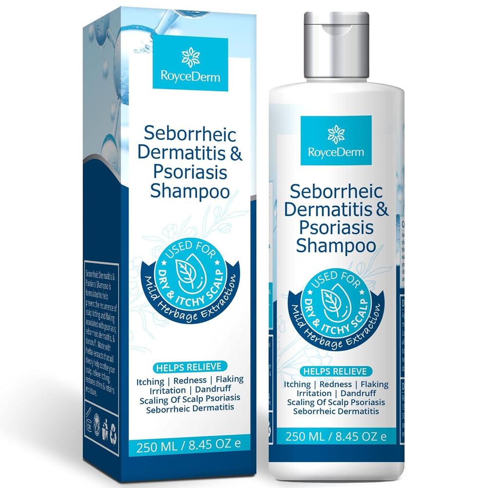 Roycederm Psoriasis Shampoo bottle ready for daily scalp relief