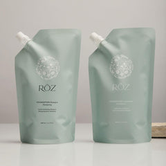 RŌZ Foundation Shampoo rich lather supports salon-grade cleansing at home.