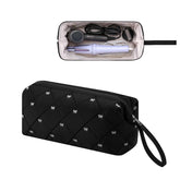 RSRSLEII travel bag front view with bow pattern and waterproof quilted exterior.