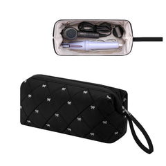RSRSLEII travel bag front view with bow pattern and waterproof quilted exterior.