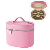 RSRSLEII pink aesthetic makeup bag front view for stylish on-the-go vanity storage