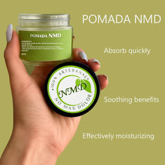RTQSU Pomada NMD label close-up highlights natural ingredients for soothing relief.