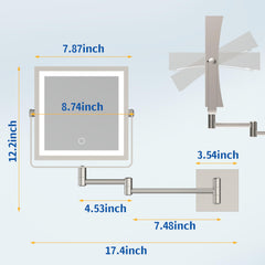 Ruacq double sided makeup mirror with 1x 10x magnification offers precise detail.