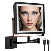 Ruacq rechargeable wall-mounted makeup mirror front view in oil rubbed bronze, ideal for everyday makeup.