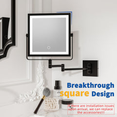 Ruacq three-color lighting dimmable mirror offers natural to warm tones for skincare routines.