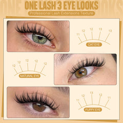 Ruairie C-curly cluster lashes fit natural lash line for lift.