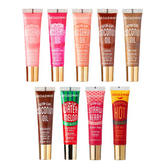 Ruby Kisses Broadway Vita-Lip Gloss packaging highlights vitamin hydration.