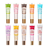 Ruby Kisses Broadway Vita-Lip gloss swatch shows hydration and shine.