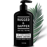 RUGGED & DAPPER bottle biotin-thickening shows thicker-looking hair after use