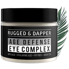 RUGGED & DAPPER eye cream tube close-up for instant under-eye hydration.