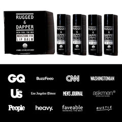 RUGGED & DAPPER lip balm ingredients—beeswax and jojoba for natural nourishment.