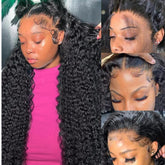 Rumdiku deep-wave lace-front 13x6 wig with natural hairline for everyday styling.