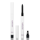 Rumi Cosmetiques LushLine+ eyeliner closeup in black shows smooth glide and rich payoff.