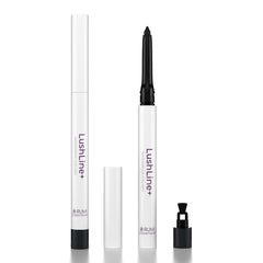 Rumi Cosmetiques LushLine+ eyeliner closeup in black shows smooth glide and rich payoff.