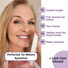 Rumi Cosmetiques VolumeCare+ Mascara brush shows precision for even application
