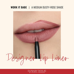 Runway Rogue designer liner Work It Babe sharpener image showing built-in precision tool.