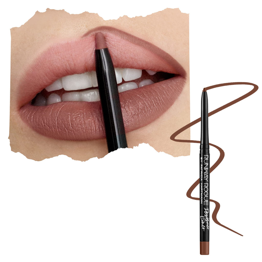 Runway Rogue Trendsetter lip pencil close-up for precise definition and long-wear lip contour