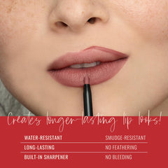 Runway Rogue Trendsetter matte finish on lip swatch showing smudge-resistant wear