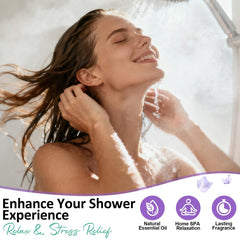 RUSEMLE rose scented shower steamer showcasing mood uplifting aroma
