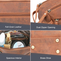 Rustic Town leather toiletry bag inner compartments showcase spill-proof organization for travel kits