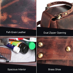 Rustic Town leather bag stitching detail emphasizes sturdy craftsmanship