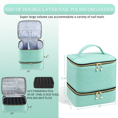 RZMAYIS nail polish organizer open top layer reveals lamp and tools for quick setup