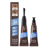 SACE LADY 24H lock brow gel built-in brush close-up shows precise brow application.